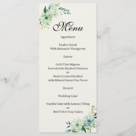 Quenceanera green floral Menu Meny