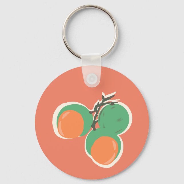 Quenepas Spanska Limefrukter Handritade         Nyckelring (Framsida)
