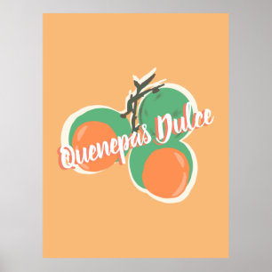 Quenepas Spanska Limefrukter Handritade          Poster