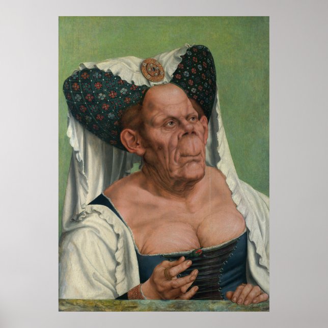 Quentin Massys - A Grotesque Old Woman, 1515 Poster (Framsidan)