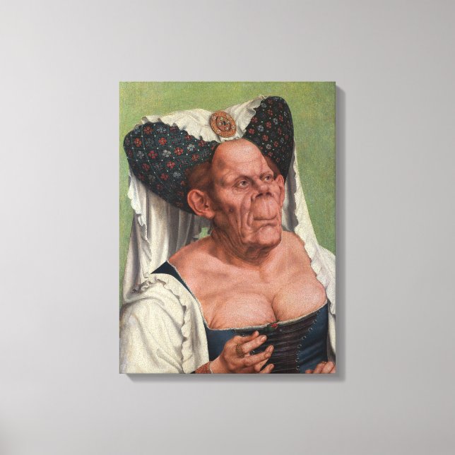 Quentin Matsys - A Grotesque Old Woman Canvastryck (Framsida)