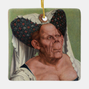 Quentin Matsys - A Grotesque Old Woman Julgransprydnad Keramik