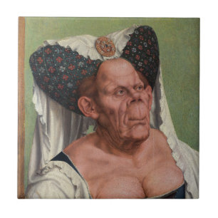 Quentin Matsys - A Grotesque Old Woman Kakelplatta