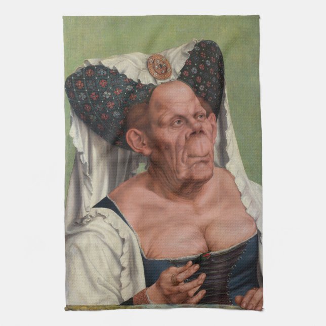 Quentin Matsys - A Grotesque Old Woman Kökshandduk (Vertikal)