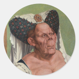 Quentin Matsys - A Grotesque Old Woman Runt Klistermärke