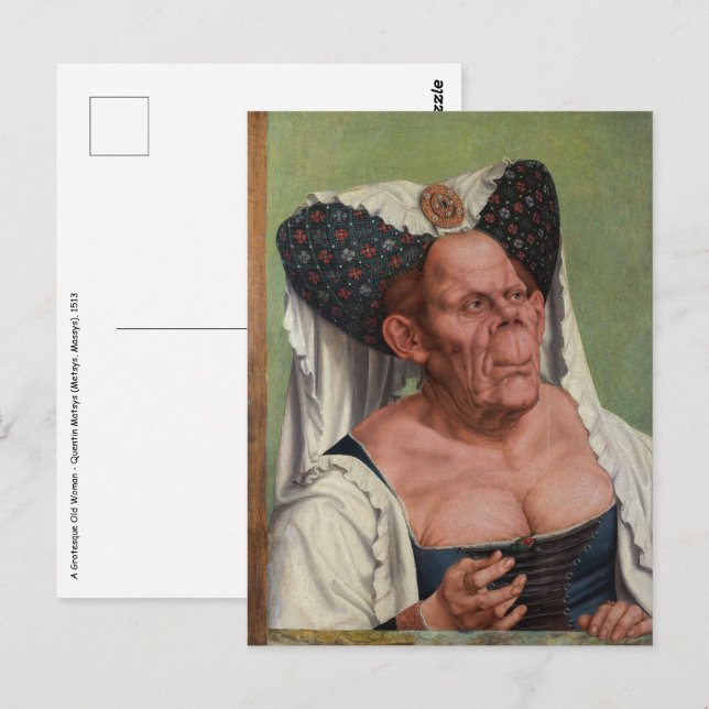 Quentin Matsys - A Grotesque Old Woman Vykort (Fram/baksida)