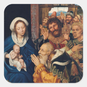 Quentin Matsys - Adoration of the Magi Fyrkantigt Klistermärke