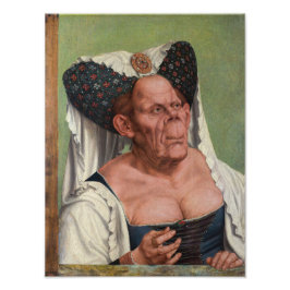 Quentin Matsys - En grotesk gammal kvinna Fototryck