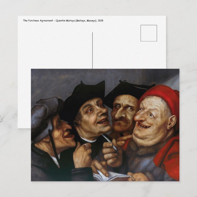 Quentin Matsys - inköpsavtalet Vykort (Fram/baksida)