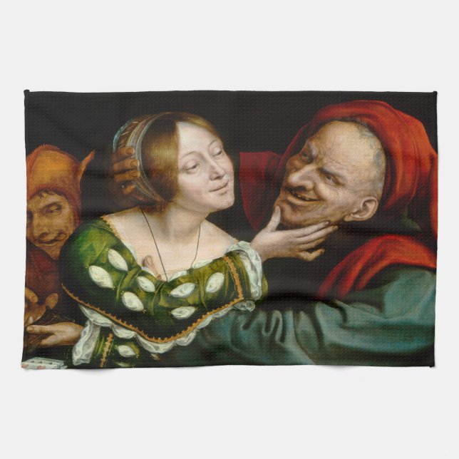 Quentin Matsys - Matched Älskare Kökshandduk (Horisontell)