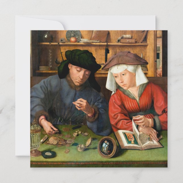 Quentin Matsys - Moneylender och hans fru Inbjudningar (Framsida)