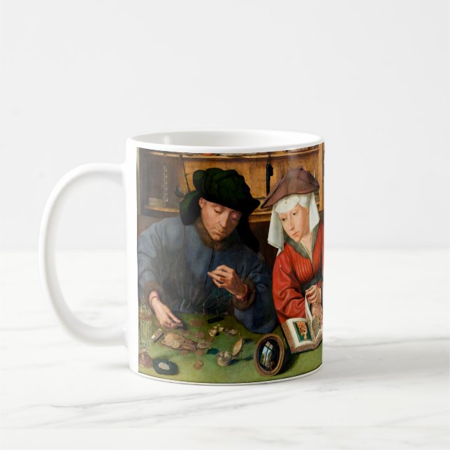 Quentin Matsys - Moneylender och hans fru Kaffemugg (Vänster)