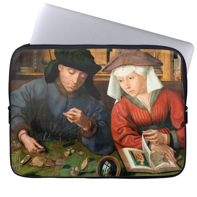 Quentin Matsys - Moneylender och hans fru Laptop Fodral (Framsidan)