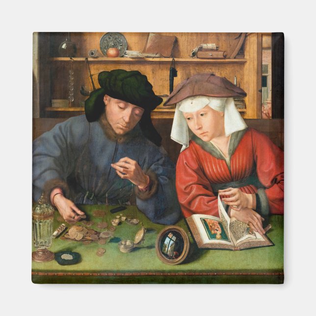 Quentin Matsys - Moneylender och hans fru Magnet (Framsidan)