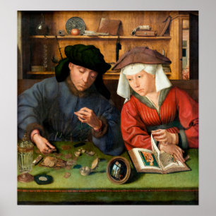 Quentin Matsys - Moneylender och hans fru Poster