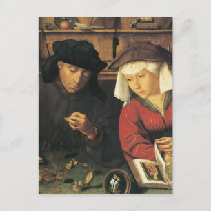 Quentin Matsys Moneylender och hans fru Vykort