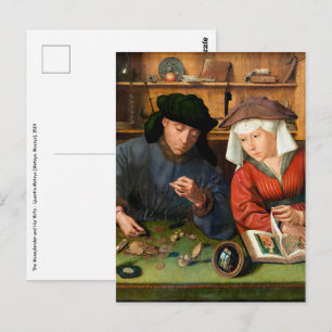 Quentin Matsys - Moneylender och hans fru Vykort