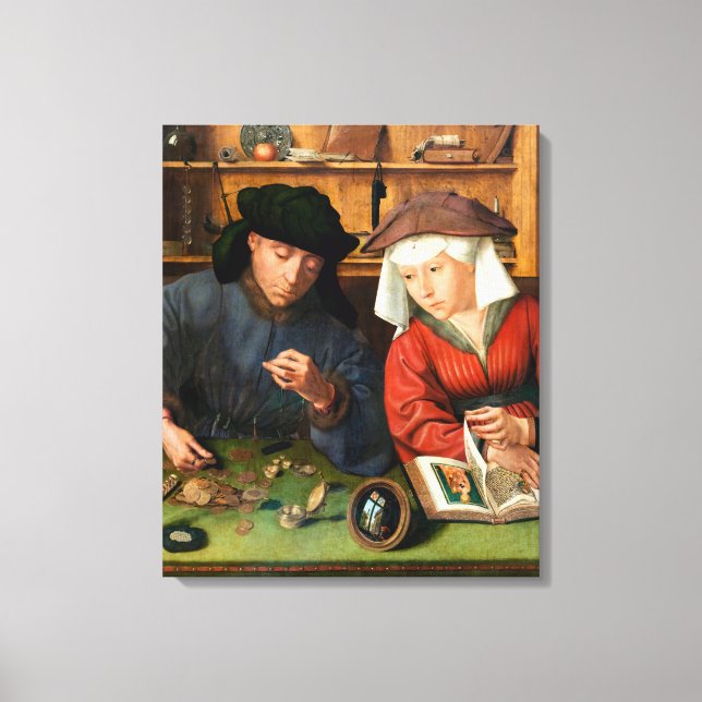 Quentin Matsys - Ocksålaren och hans hustru Canvastryck (Framsida)