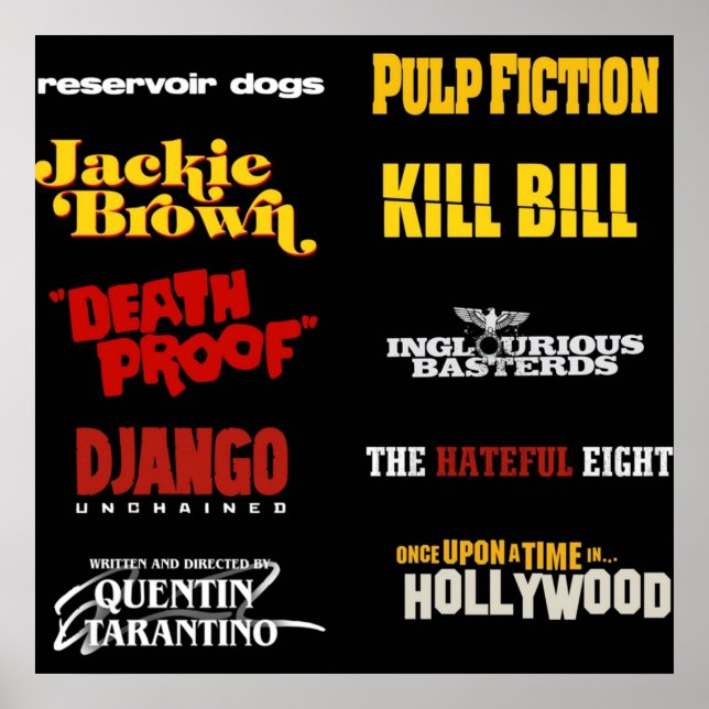 quentin tarantino-filmografi poster (Framsidan)