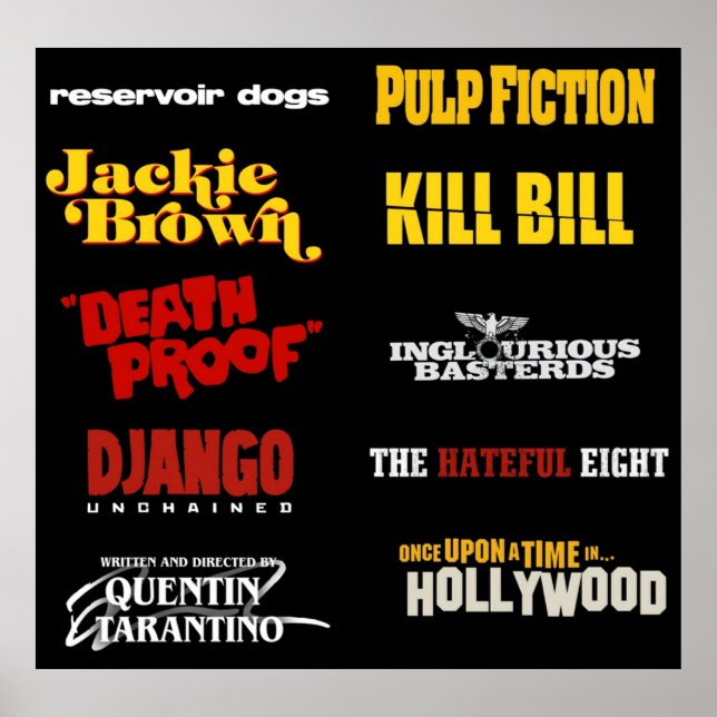 quentin tarantino-filmografi poster (Framsidan)