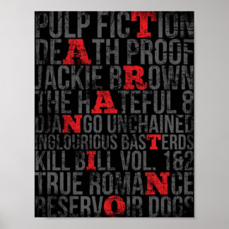 QUENTIN TARANTINO MOVIES VINTAGE GRUNGE STIL POSTER