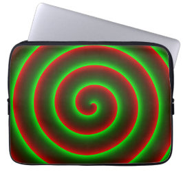 Quer mudar o vermelho? Espiral verde chamativo Laptop Fodral