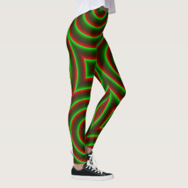 Quer mudar o vermelho? Espiral verde chamativo. Leggings