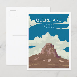 Queretaro Mexico Art Vintage resor Illustration Vykort