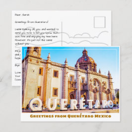Querétaro Mexico Sign and Church Vykort