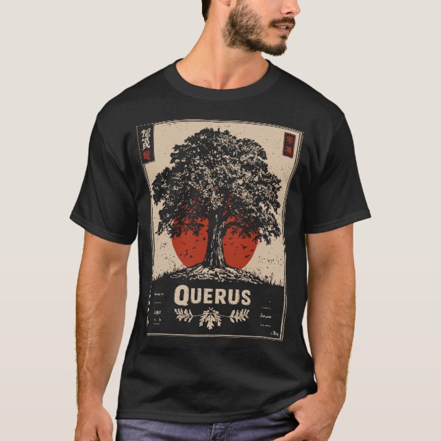 Querus Oak Träd Ancient Forest Wisdom Design T Shirt (Framsida)
