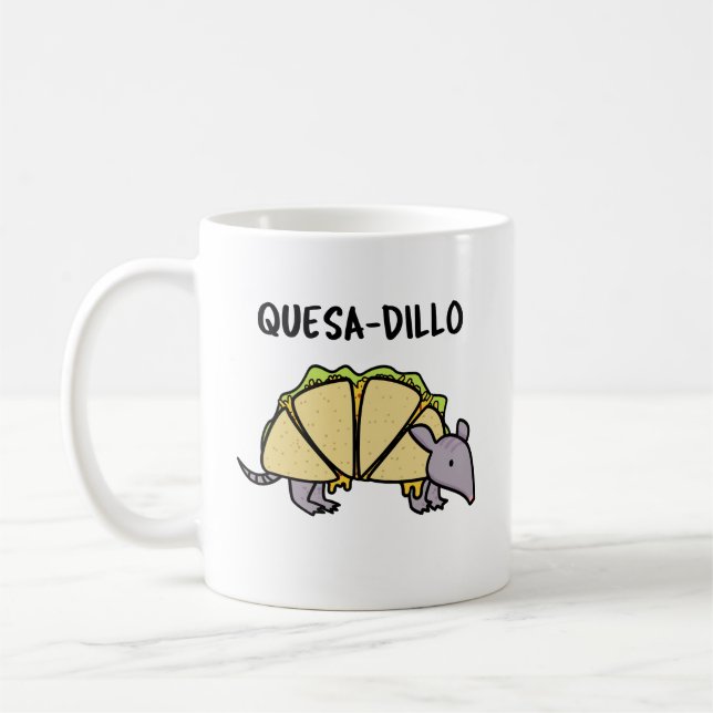 Quesa-Dillo Funny Quesadilla Pun Kaffemugg (Vänster)