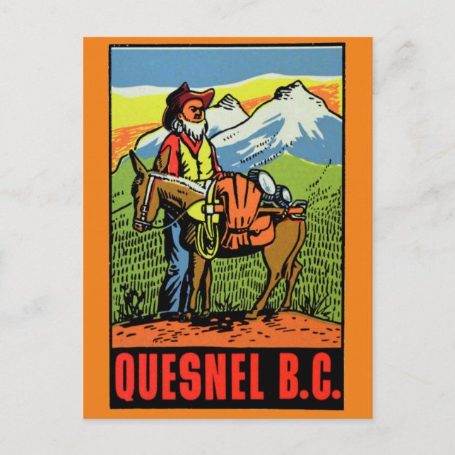 Quesnel British Columbia, Canada Postcard Vykort (Framsida)