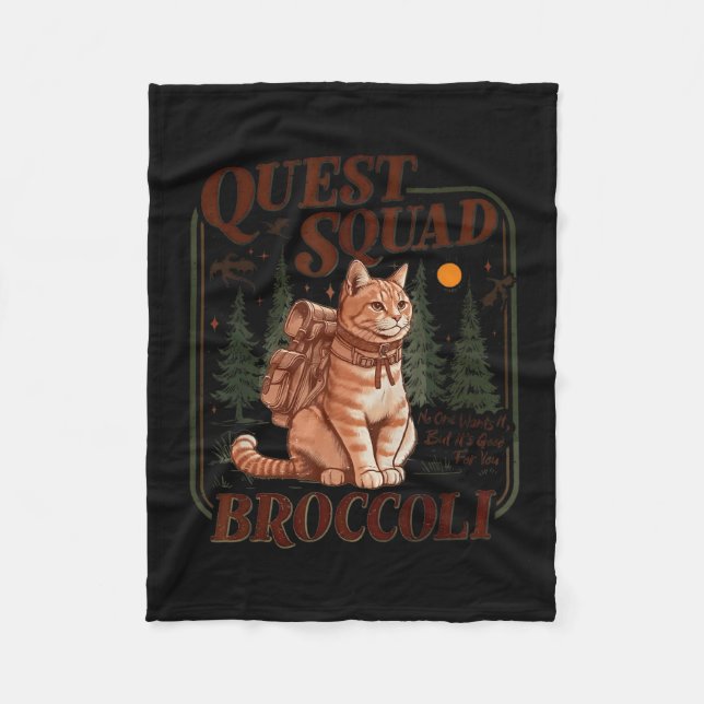 Quest Fantasy Squad Broccoli Funny Cat  Fleecefilt (Framsidan)