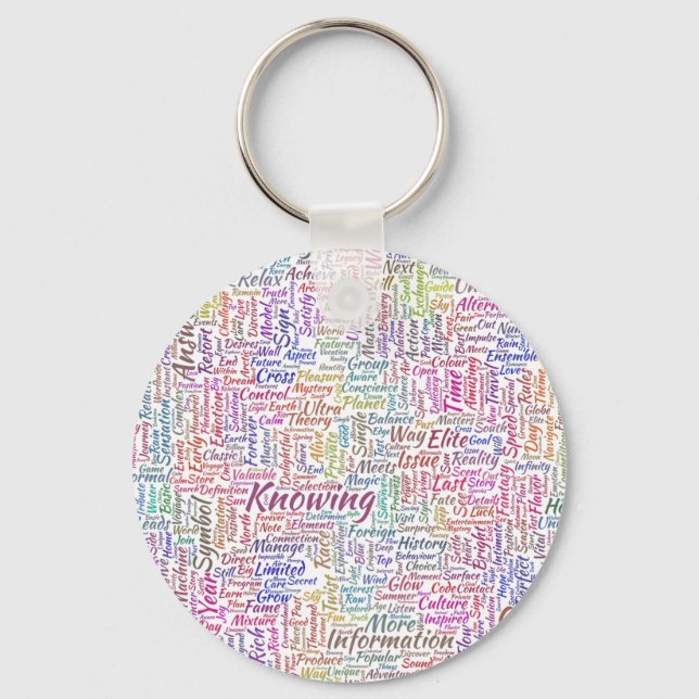 Question Apprendre Nuage MotssTexte Motif Message Nyckelring (Framsida)