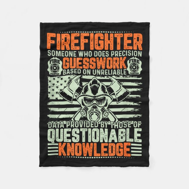 Questionable Knowledge Fireman Gift Proud Firefigh Fleecefilt (Framsidan)