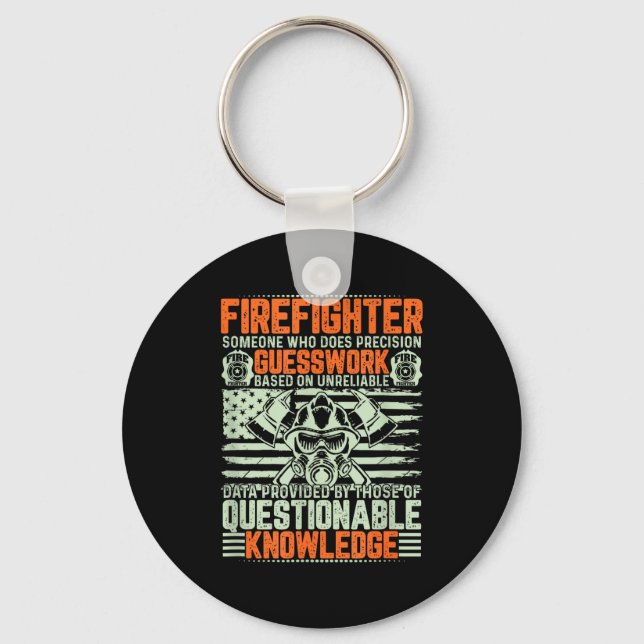 Questionable Knowledge Fireman Gift Proud Firefigh Nyckelring (Framsida)