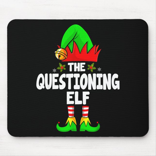 Questioning Elf Group Christmas Funny Pajama Party Musmatta (Framsidan)
