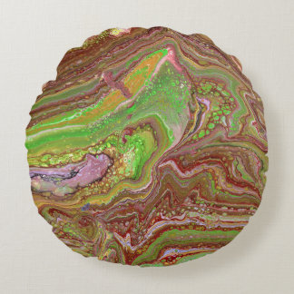 Questions 1 Wild Green Maroon Accent Pillow Rund Kudde