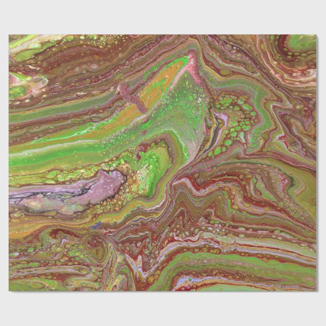 Questions 1 Wild Green Maroon Wrapping Paper Presentpapper (Platt)