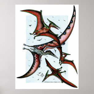 Quetz mellan Pterosaurs Skriv ut Poster