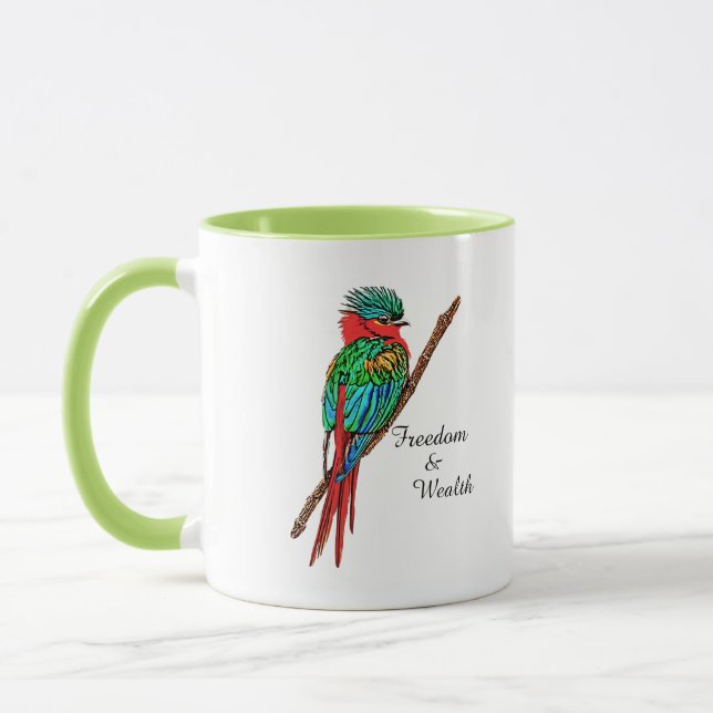 Quetzal Bird Freedom and Wealth Mugg (Vänster)
