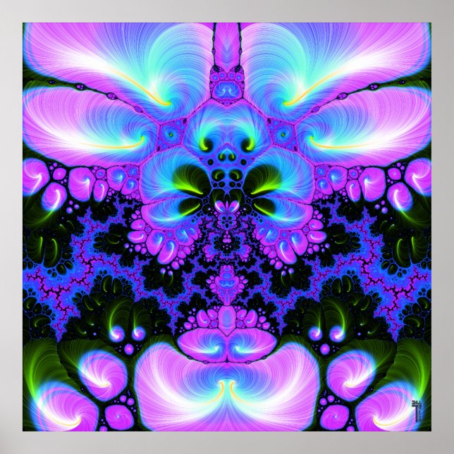 Quetzalcoatal Blommar V1 Art-utskrift Poster (Framsidan)