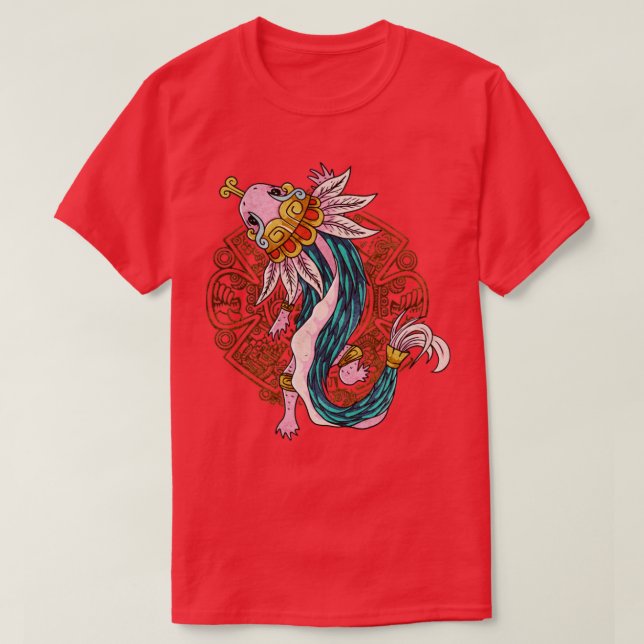 Quetzalcoatl Axolotl Ancient Aztec Serpent Mayan I T Shirt (Design framsida)