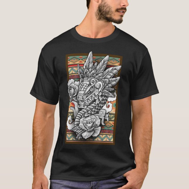 Quetzalcoatl Aztec God T-shirt (Framsida)