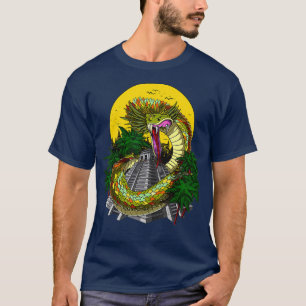 Quetzalcoatl Aztec Gud Ancient Mayan Pyramids T Shirt