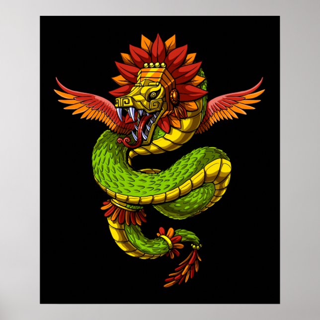 Quetzalcoatl Aztec Gud Poster (Framsidan)