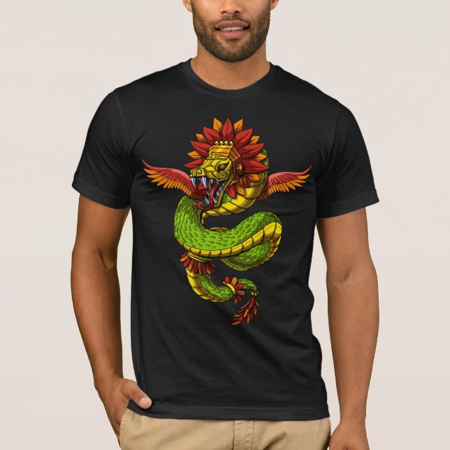 Quetzalcoatl Aztec Gud T Shirt (Framsida)