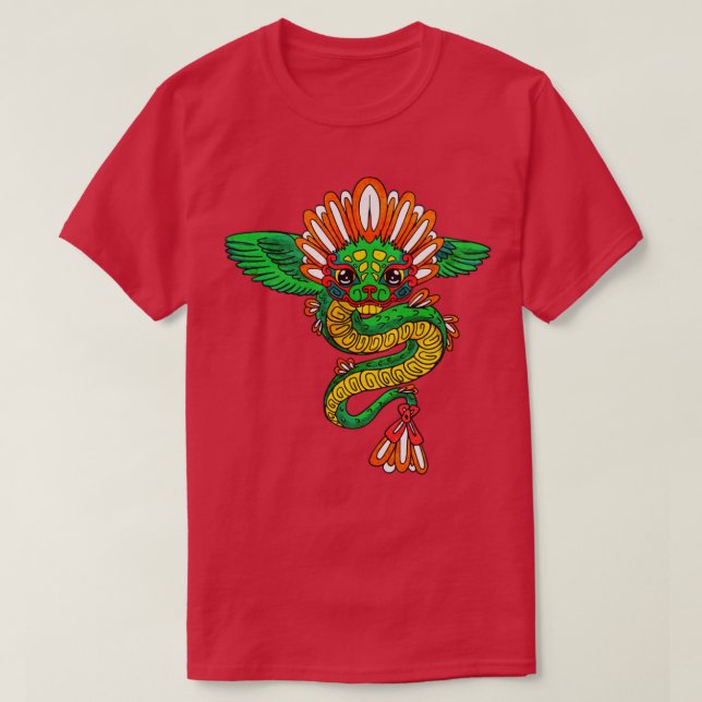 Quetzalcoatl Aztec Mayan Feaftren Serpent Toltec T Shirt (Design framsida)