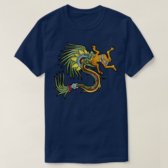 Quetzalcoatl Aztec Mayan Feaftren Serpent Toltec T Shirt (Design framsida)