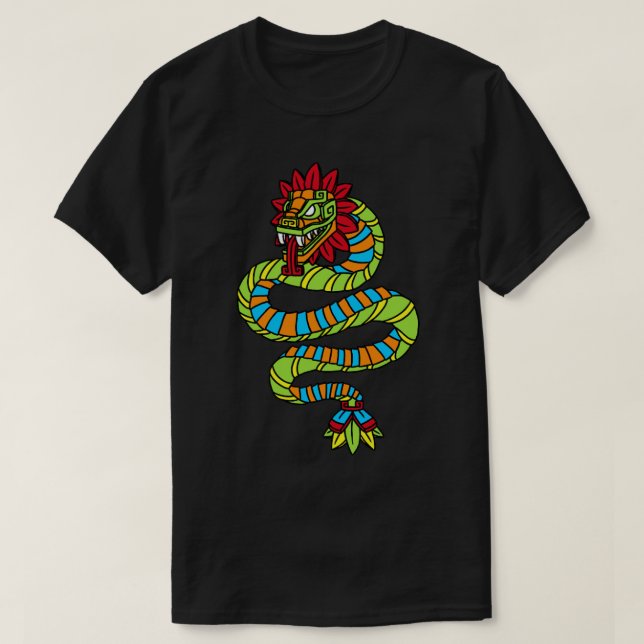 Quetzalcoatl Aztec Mayan Feaftren Serpent Toltec T Shirt (Design framsida)